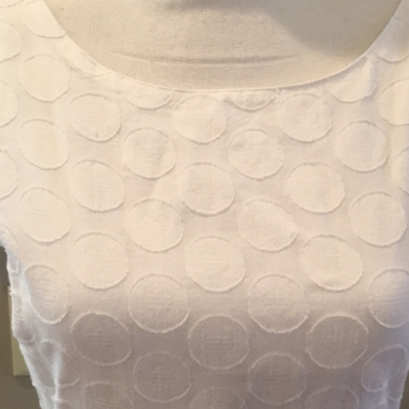 Sans Souci White Dot Fit and Flare Criss cross back Dress - Picture 2 of 8